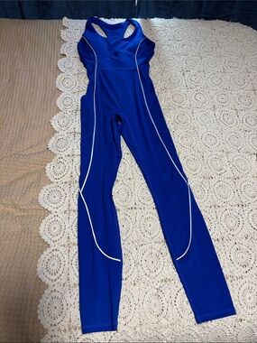 Fabletics Cobalt Blue Racerback Athletic Jumpsuit